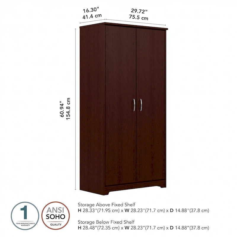 Cabot Tall Storage Cabinet with Doors by Bush Furniture