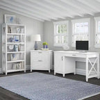 Key West 54W Computer Desk with Cabinet and Bookcase by Bush Furniture