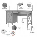 Key West 54W Computer Desk with Cabinet and Bookcase by Bush Furniture
