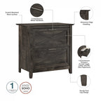 Key West 54W Computer Desk with Cabinet and Bookcase by Bush Furniture
