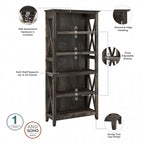 Key West 54W Computer Desk with Cabinet and Bookcase by Bush Furniture