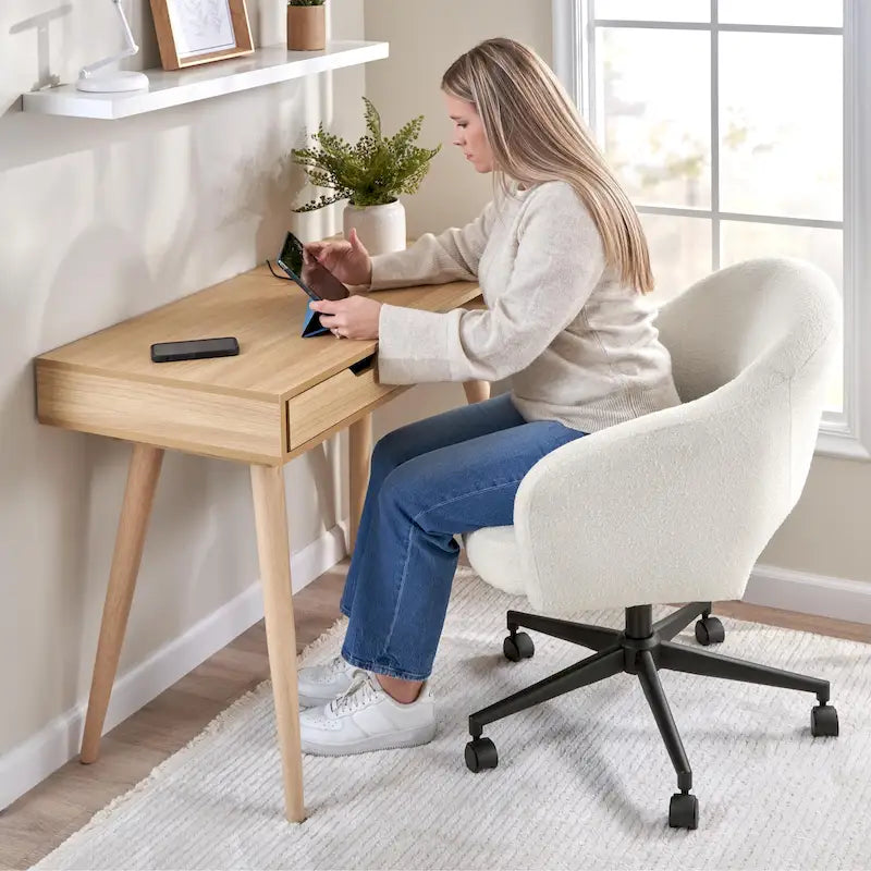 Bush Furniture Fairfax Mid Century Modern Desk Chair for Home Office
