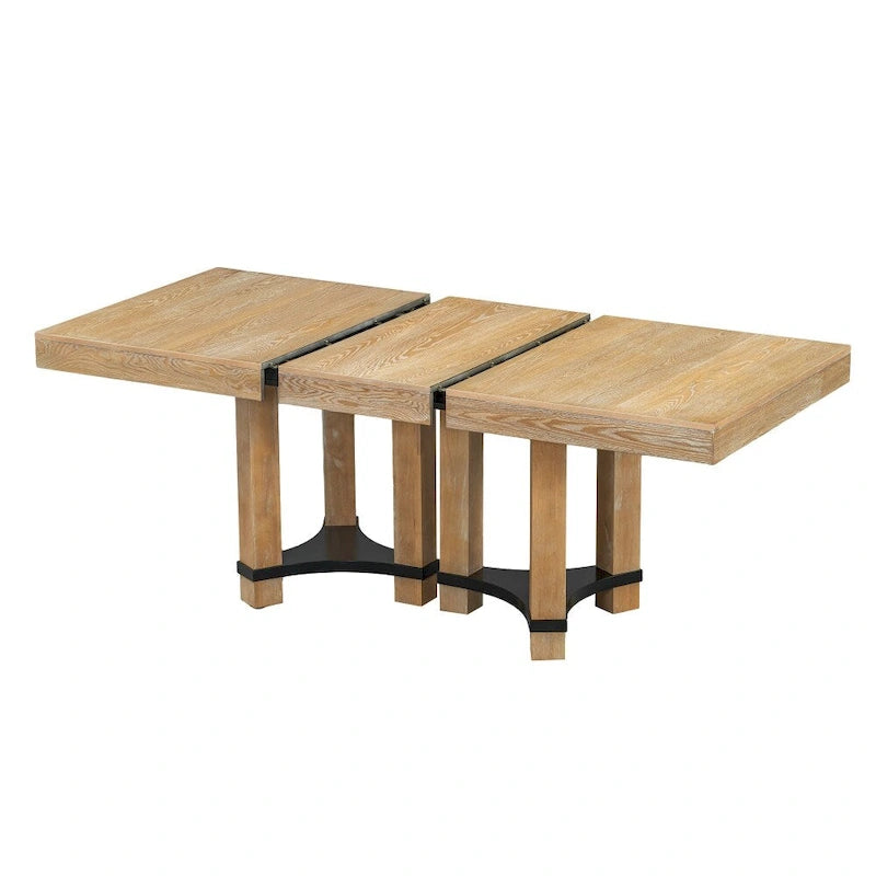 Ensemble de salle à manger rustique 7 pièces avec rallonge amovible de 45,7 cm