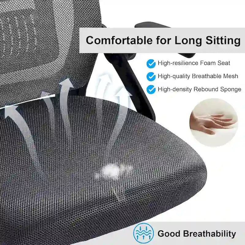 Javlergo Office Chair Mid Back Swivel Lumbar Support Desk Chair, Computer Ergonomic Mesh Chair with Armrest