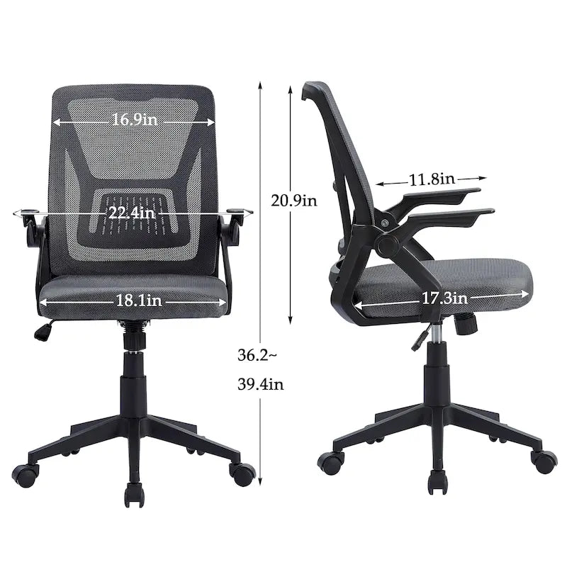 Javlergo Office Chair Mid Back Swivel Lumbar Support Desk Chair, Computer Ergonomic Mesh Chair with Armrest