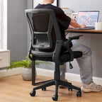 Javlergo Office Chair Mid Back Swivel Lumbar Support Desk Chair, Computer Ergonomic Mesh Chair with Armrest