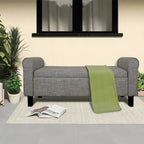 Velvet Ottoman Bench with Storage and Arms