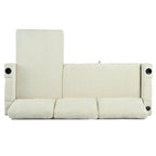 Christopher Knight Home - Reversible Fabric Sleeper L-Shaped Sectional Sofa with Storage Chaise, USB Ports & Cup Holders