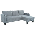 Christopher Knight Home - Reversible Fabric Sleeper L-Shaped Sectional Sofa with Storage Chaise, USB Ports & Cup Holders