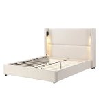 Christopher Knight Home- Cassie Upholstered Bed Frame with Reading Lamp & USB Port