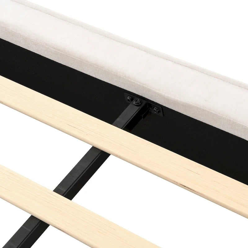 Christopher Knight Home- Cassie Upholstered Bed Frame with Reading Lamp & USB Port