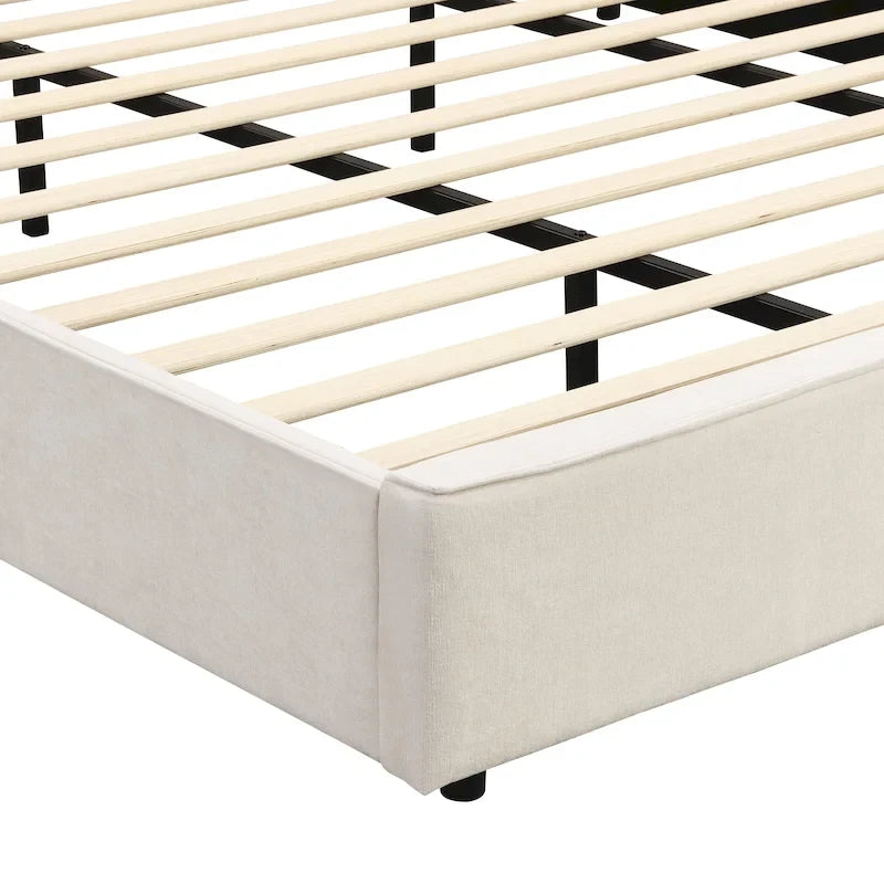 Christopher Knight Home- Cassie Upholstered Bed Frame with Reading Lamp & USB Port