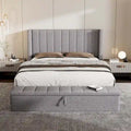 Christopher Knight Home - Lit plateforme rembourré Queen avec tête de lit et rangement