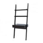 Modern Home Office Desk with Ladder Bookcase and Functional Storage