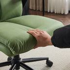 Chaise de bureau pivotante à dossier mi-hauteur 28W avec accoudoirs réglables - N/A