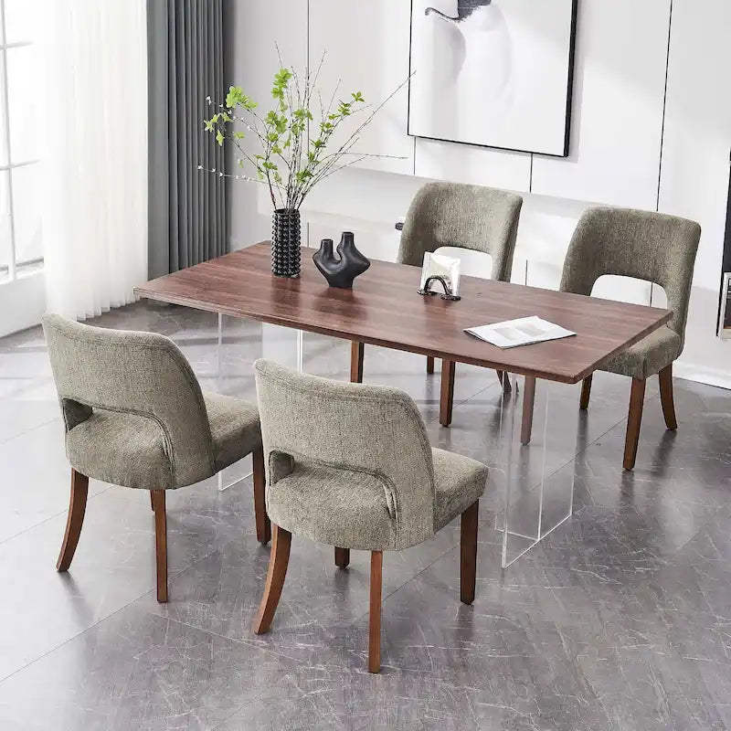 Set of 4 Fabric-upholstered Dining Chairs
