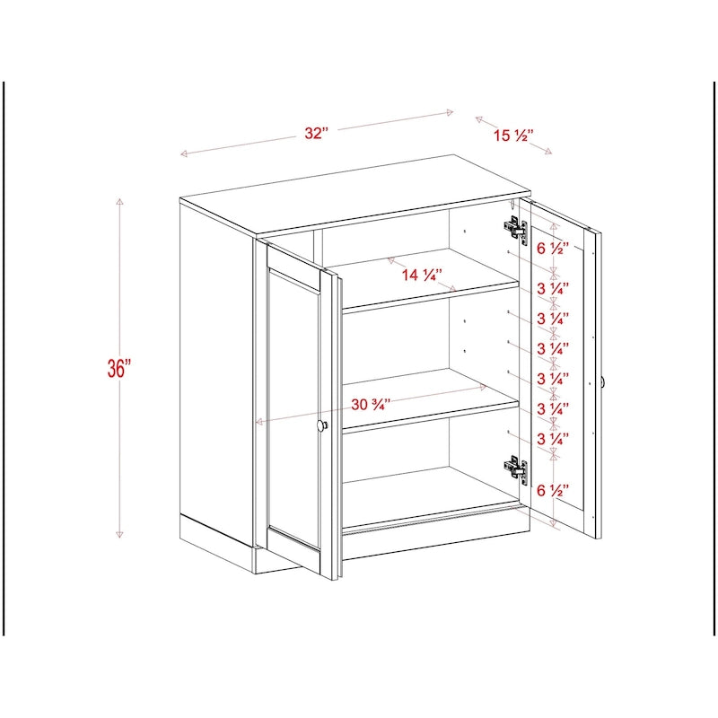 Palace Imports 100% Solid Wood 32 Bathroom Cabinet with Solid Doors and Adjustable Shelves