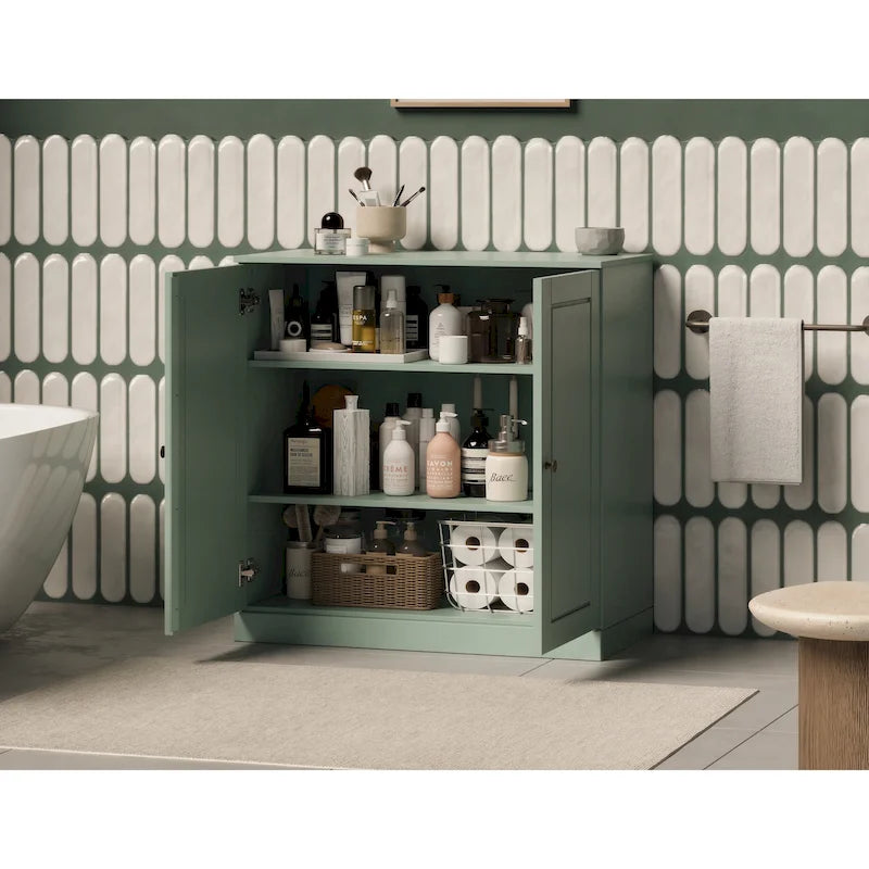 Palace Imports 100% Solid Wood 32 Bathroom Cabinet with Solid Doors and Adjustable Shelves