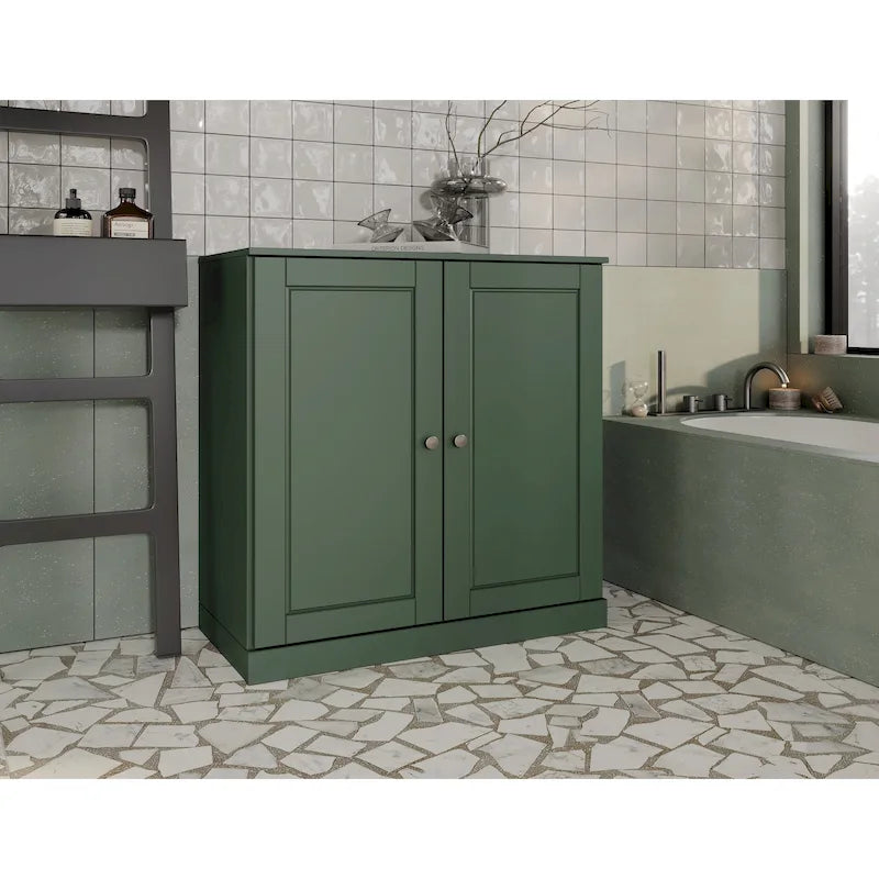 Palace Imports 100% Solid Wood 32 Bathroom Cabinet with Solid Doors and Adjustable Shelves
