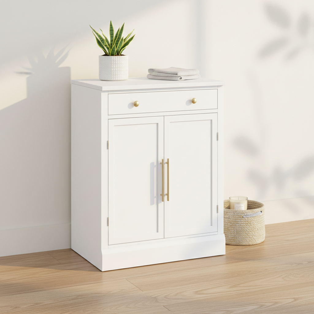 Mueble de almacenamiento de cocina con cajón y estantes ajustables