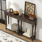 Entryway Table with 4 Drawers(Espresso)