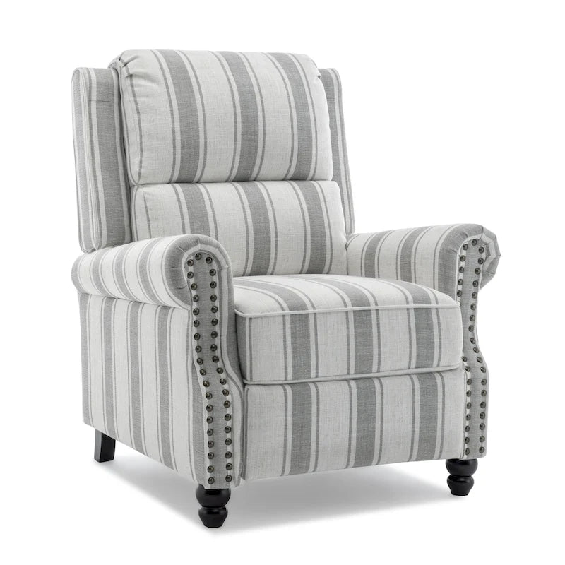 Fauteuil inclinable à dossier rembourré avec clous décoratifs (lot de 2)