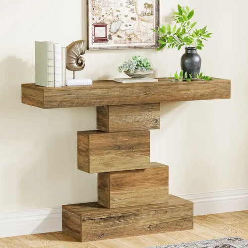 42 Inches Industrial Wood Console Table for Living Room Entryway - 11.8D x 42.5W x 31.5H