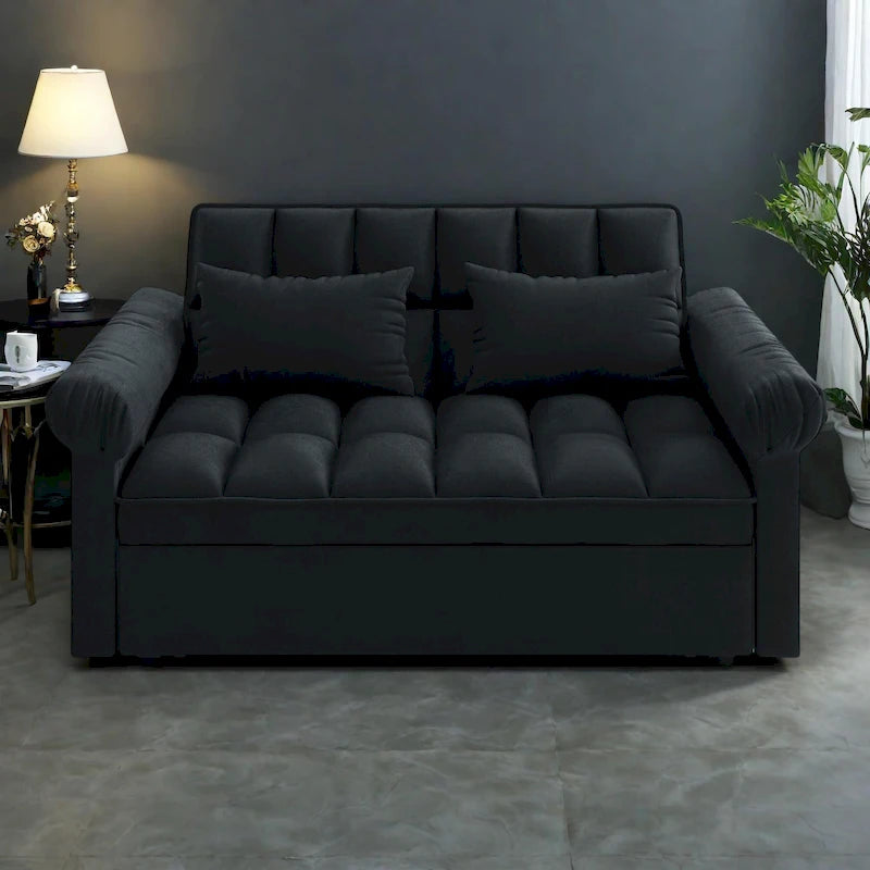 Sofá cama convertible biplaza con respaldo ajustable