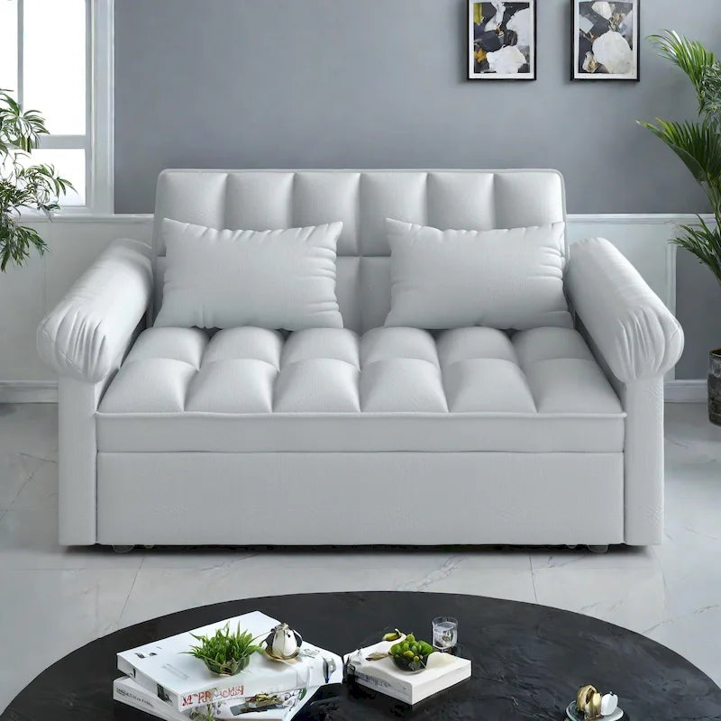 Sofá cama convertible biplaza con respaldo ajustable