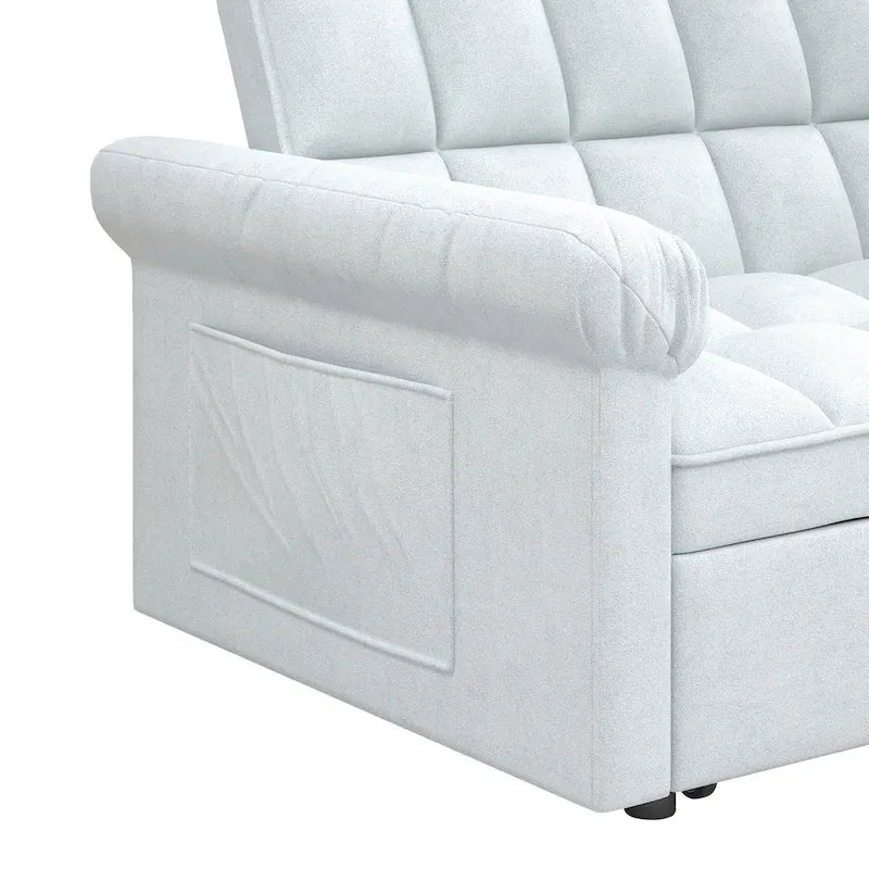 Sofá cama convertible biplaza con respaldo ajustable