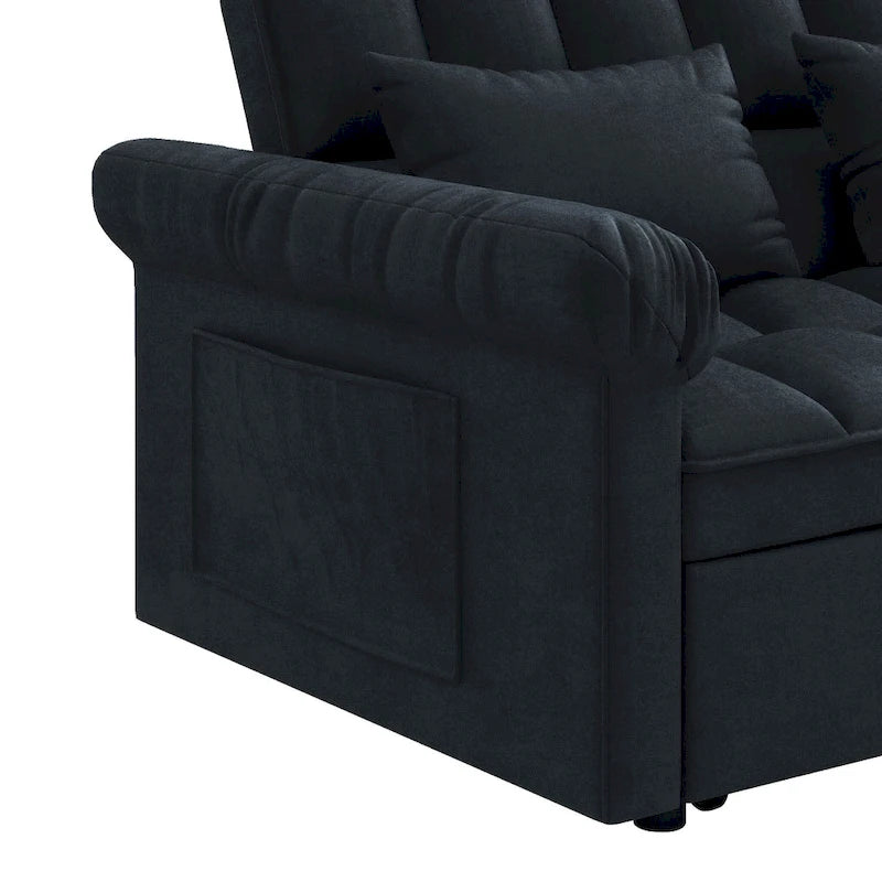 Sofá cama convertible biplaza con respaldo ajustable