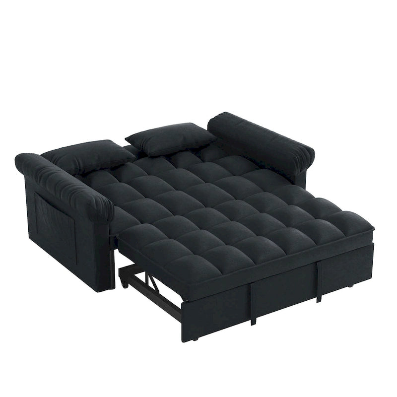 Sofá cama convertible biplaza con respaldo ajustable