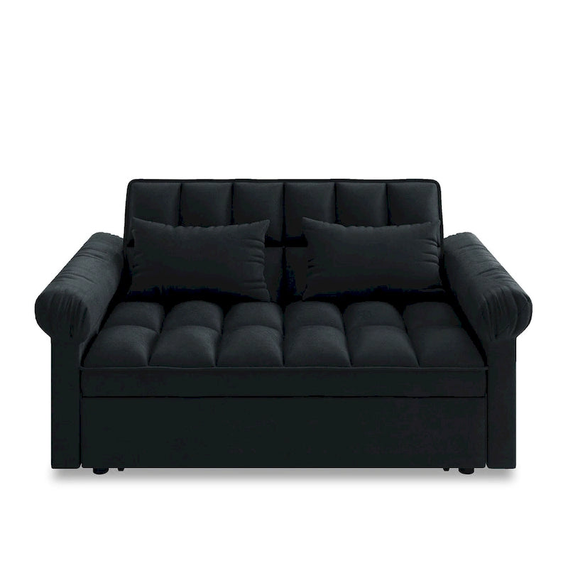 Sofá cama convertible biplaza con respaldo ajustable
