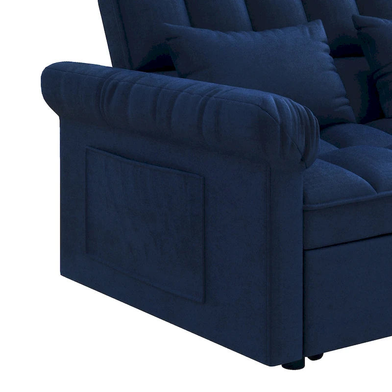 Sofá cama convertible biplaza con respaldo ajustable