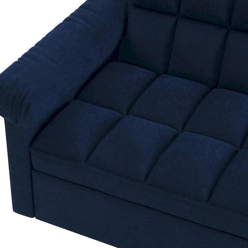 Sofá cama convertible biplaza con respaldo ajustable