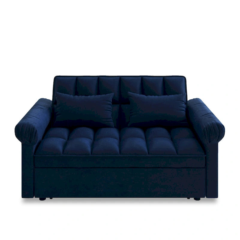 Sofá cama convertible biplaza con respaldo ajustable
