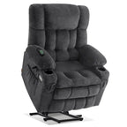 MCombo Medium Dual Motor Power Lift Recliner Chair Infinite Position, Massage and Heat, Extended Footrest, Fabric 7890