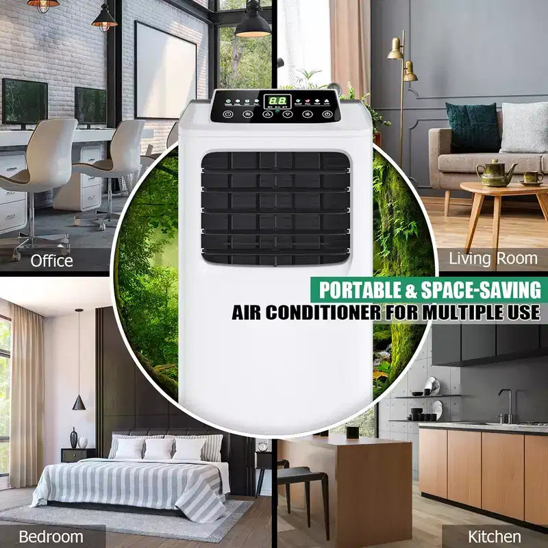 Climatiseur portable 3-en-1 Costway 5500 BTU (9000 BTU ASHRAE) avec déshumidificateur intégré et kit de fenêtre