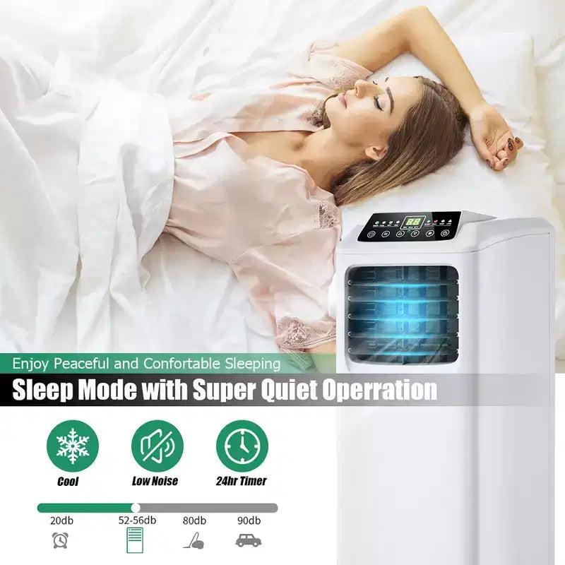 Climatiseur portable 3-en-1 Costway 5500 BTU (9000 BTU ASHRAE) avec déshumidificateur intégré et kit de fenêtre