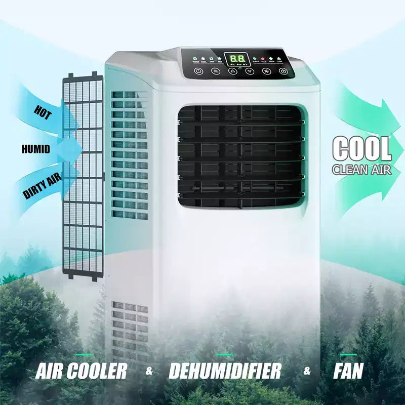 Climatiseur portable 3-en-1 Costway 5500 BTU (9000 BTU ASHRAE) avec déshumidificateur intégré et kit de fenêtre