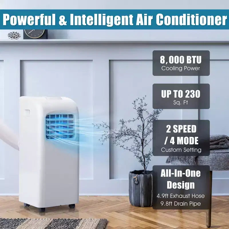 Costway Portable Air Conditioner & Dehumidifier Function Remote w/ Window Kit