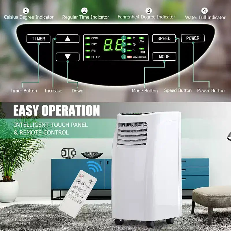 Costway Portable Air Conditioner & Dehumidifier Function Remote w/ Window Kit