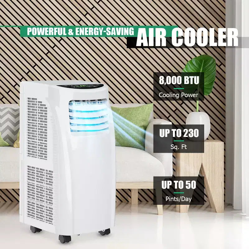 Costway Portable Air Conditioner 5500 BTU (8000BTU ASHRAE) Dehumidifier