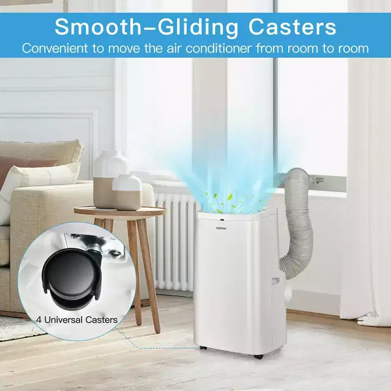 Costway Climatiseur portable 6350 BTU (9000 BTU ASHRAE) 3-en-1 ventilateur rafraîchisseur d'air déshumidificateur avec télécommande