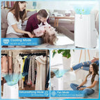 Costway Climatiseur portable 6350 BTU (9000 BTU ASHRAE) 3-en-1 ventilateur rafraîchisseur d'air déshumidificateur avec télécommande