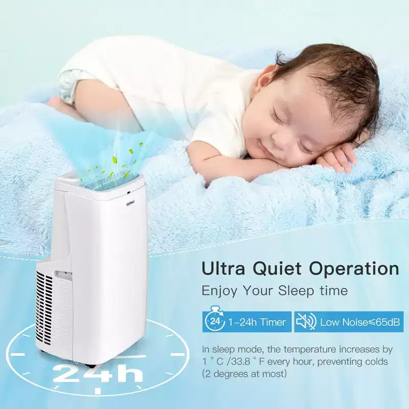 Costway Climatiseur portable 6350 BTU (9000 BTU ASHRAE) 3-en-1 ventilateur rafraîchisseur d'air déshumidificateur avec télécommande