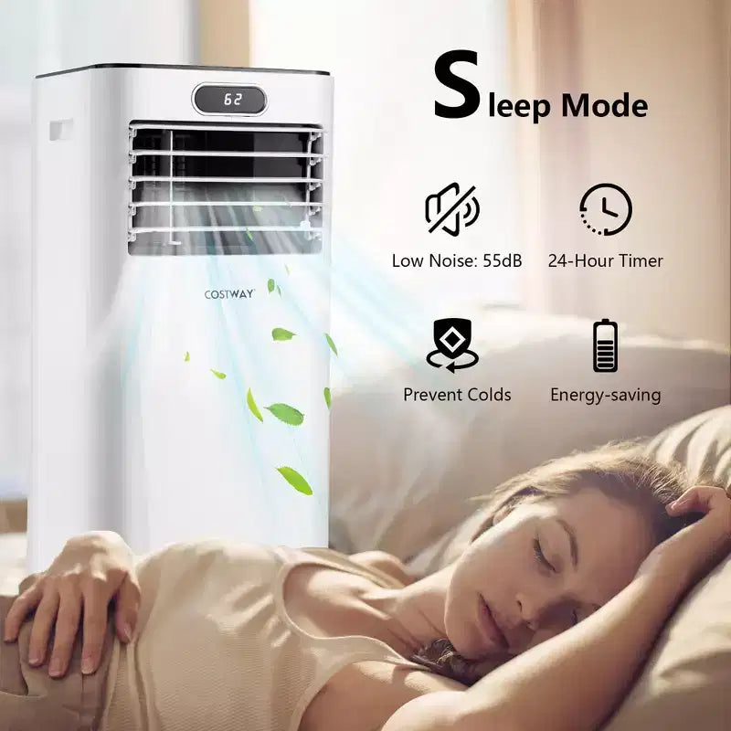 Costway 6000 BTU (10000 BTU ASHRAE) Portable Air Conditioner w/ Remote Control 3-in-1 Air Cooler w/ Drying