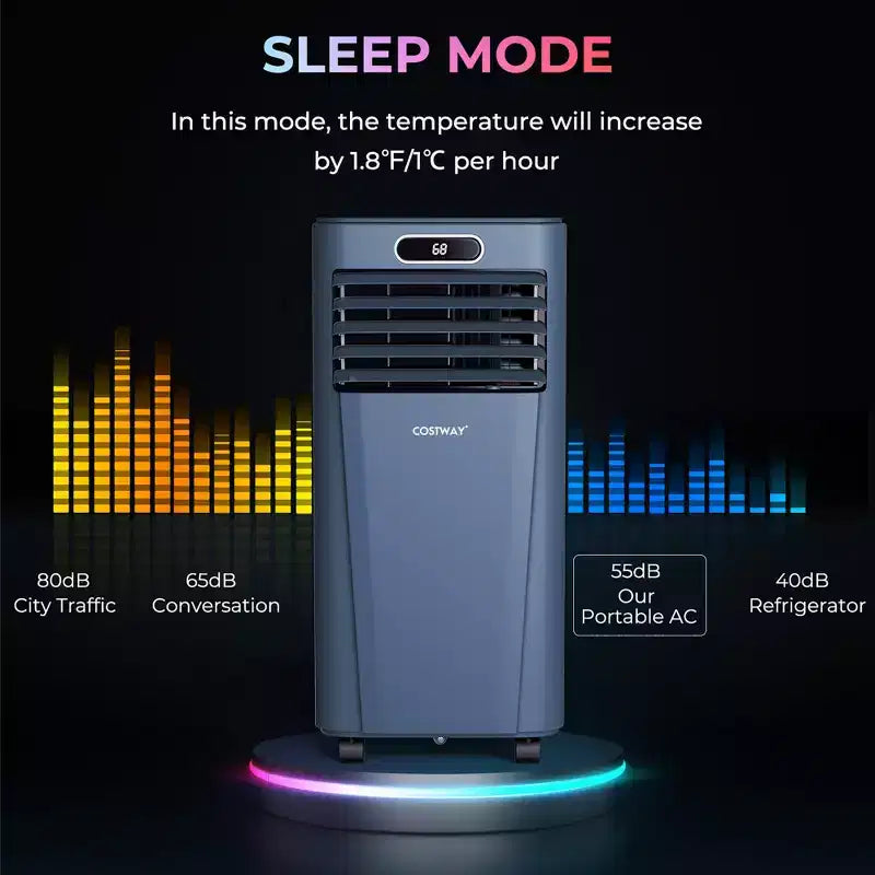 Costway 6000 BTU (10000 BTU ASHRAE) Portable Air Conditioner w/ Remote Control 3-in-1 Air Cooler w/ Drying