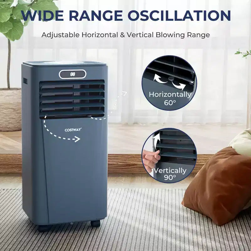 Costway 6000 BTU (10000 BTU ASHRAE) Portable Air Conditioner w/ Remote Control 3-in-1 Air Cooler w/ Drying