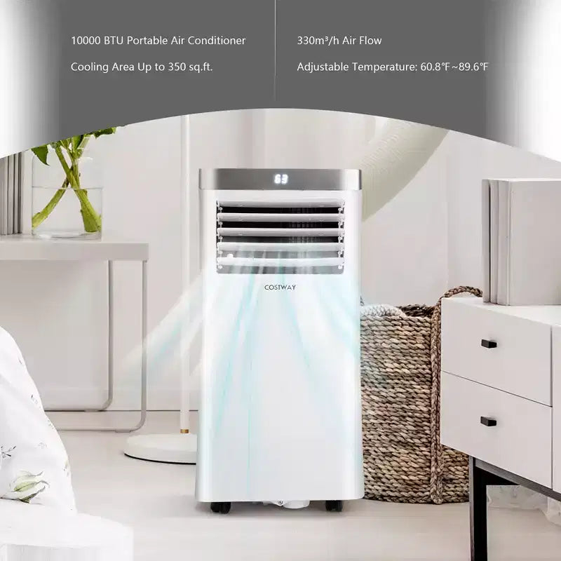 Climatiseur portable Costway 8000 BTU/10000 BTU ASHRAE 3-en-1 avec télécommande